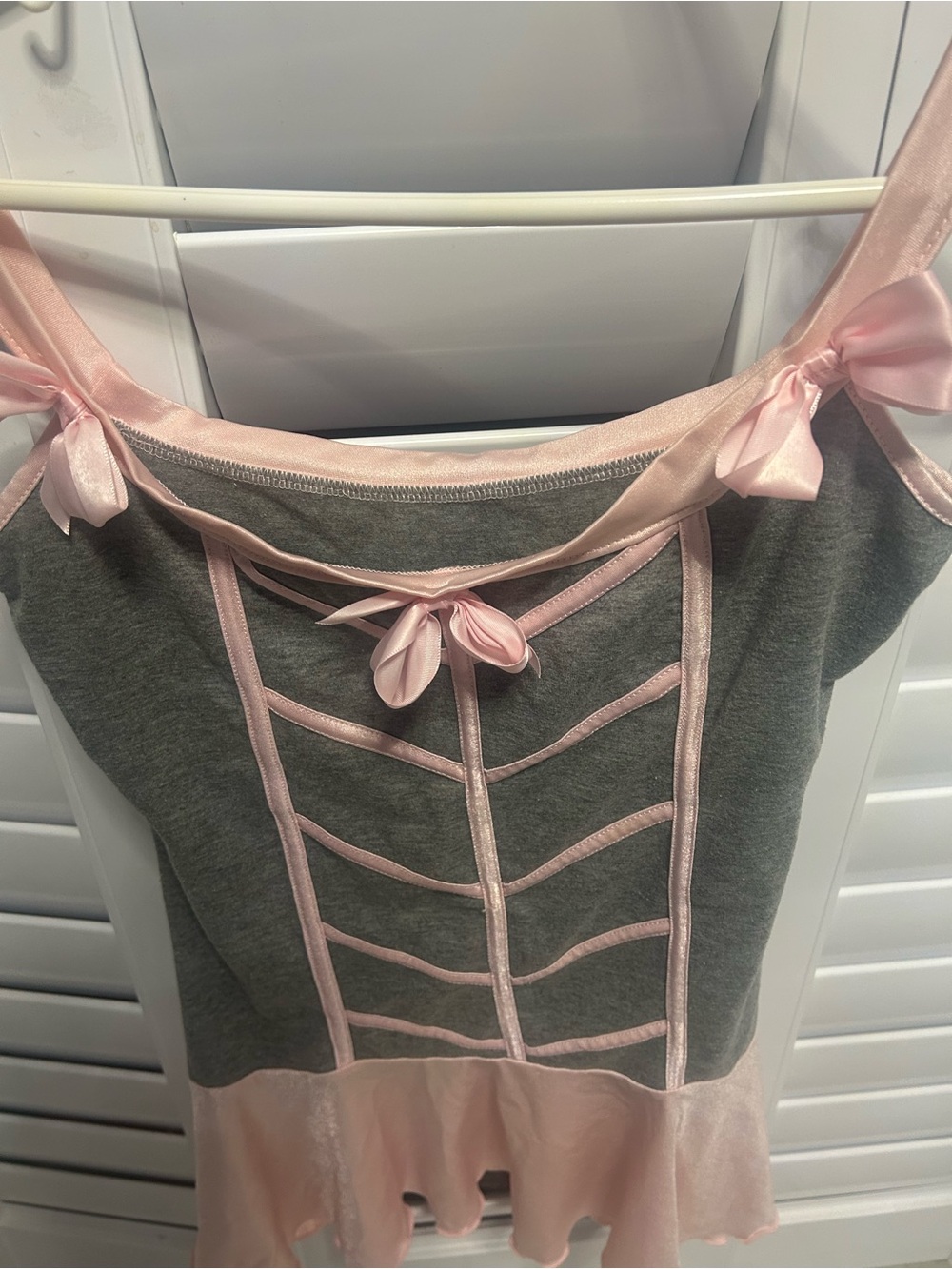 Coquette Women’s Baby Pink / Gray Camisole/ Slip Dress Size P/S - Picture 5 of 8